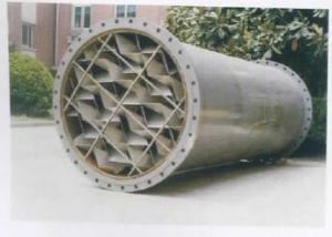 靜態混合器的混合過程是由一系列安裝在空心管道中的不同規格的混合單元進行的。在混合單元的作用下，流體時而左旋，時而右旋，不斷改變流動方向，不僅將中心液流推向周邊，而且將周邊-上海化工研究院